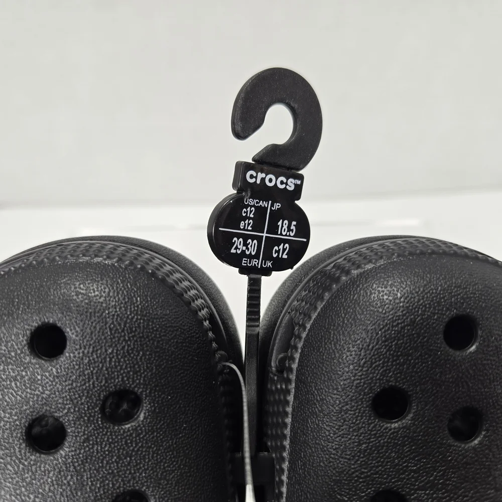 CROCS Unisex Classic Cutie Clog Black Slip-on Sandals Size C12 Toddler